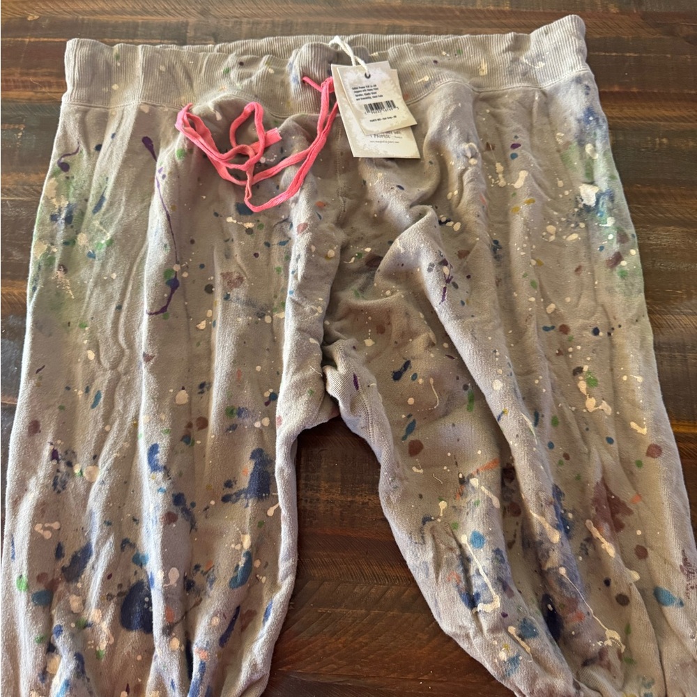 Gray Paint Splatter Joggers